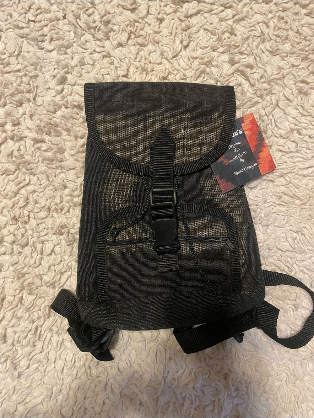 Classic Black Buckle Closure Mini Backpack